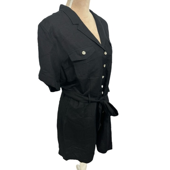 RAILS Women's Georgie Linen Blend Shorts Romper Black Sz L New Jumpsuit Designer - Picture 6 of 13